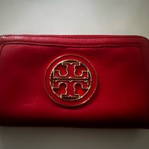 Tory Burch Leather Red Wallet